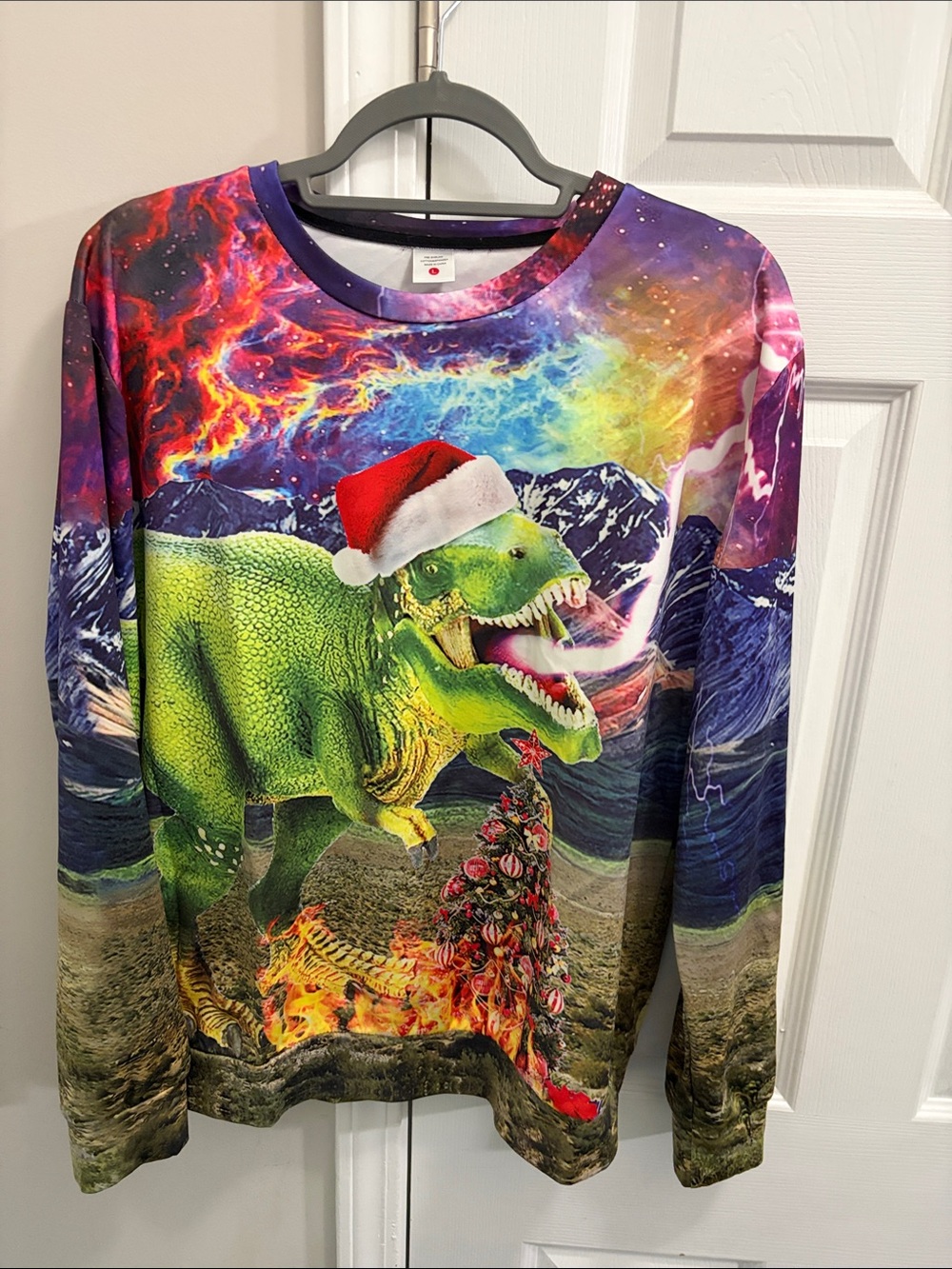 Green Multicolor Dinosaur Graphic Sweatshirt - Unbranded